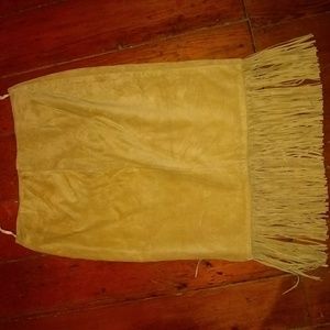 Fringed suede skirt